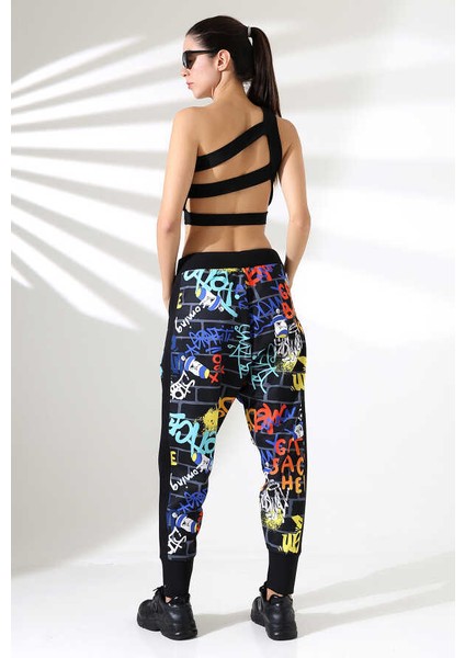 Kadın Karışık Desenli Havuç Paça Sokak Stili Eşofman Altı Lz 002 indirimleri