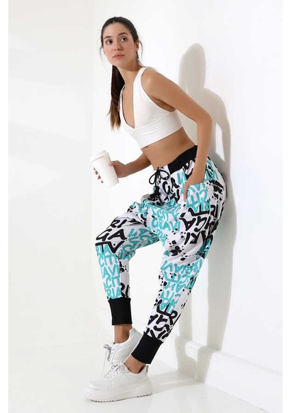 Kadın Karışık Desen Yarım Şalvar Sokak Stili Eşofman Altı Jp 701 fiyatları