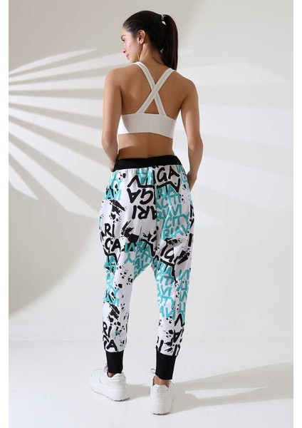 Kadın Karışık Desen Yarım Şalvar Sokak Stili Eşofman Altı Jp 701 modelleri