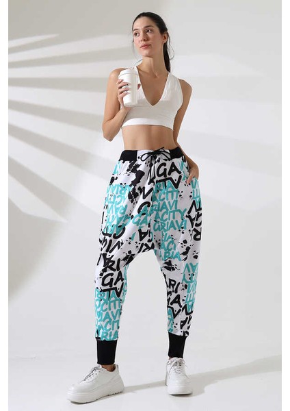 Kadın Karışık Desen Yarım Şalvar Sokak Stili Eşofman Altı Jp 701 indirimleri