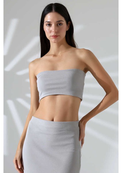 Kadın Açık Gri Crop Etek Takım Mcs 222 fiyatları