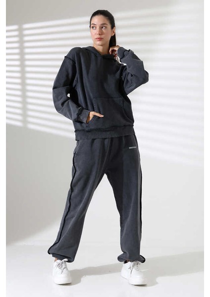 Kadın Soft Siyah Kapüşonlu Sweatshirt MSC313ÜST