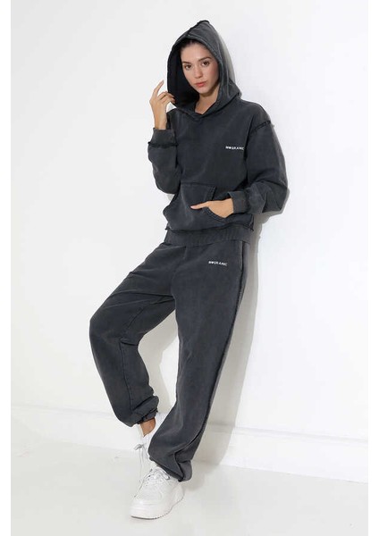 Kadın Soft Siyah Kapüşonlu Sweatshirt MSC313ÜST