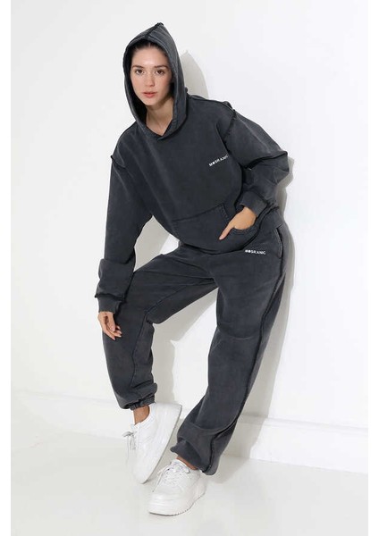 Kadın Soft Siyah Kapüşonlu Sweatshirt MSC313ÜST