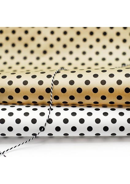 Paket Kağıdı, Puantiye Desenli, Kraft-Siyah, 70X100 cm 20 Adet fırsatları