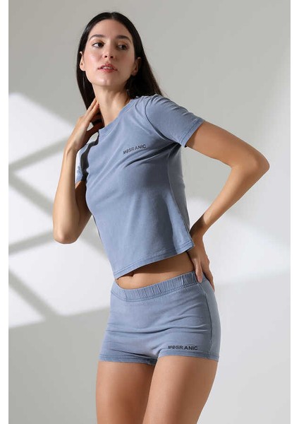 Kadın Soft Indigo Şort Takım MSC4021