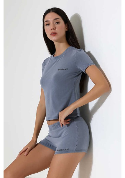 Kadın Soft Indigo Şort Takım MSC4021
