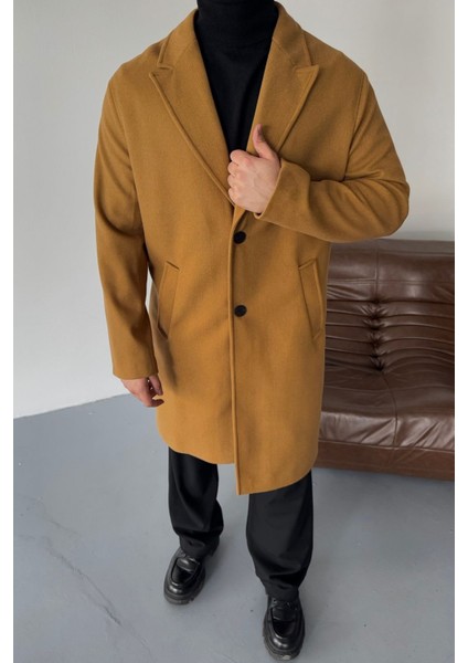 Erkek Regular Fit Düğmeli Cepli Kışlık Astarlı Klasik Uzun Kaşe Kaban modelleri