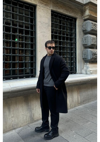 Erkek Regular Fit Düğmeli Cepli Kışlık Astarlı Klasik Uzun Kaşe Kaban modelleri