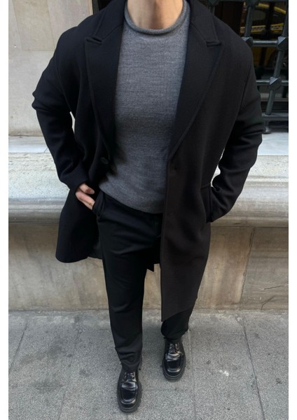 Erkek Regular Fit Düğmeli Cepli Kışlık Astarlı Klasik Uzun Kaşe Kaban indirimleri