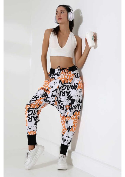 Kadın Karışık Desen Yarım Şalvar Sokak Stili Eşofman Altı Jp 700 modelleri