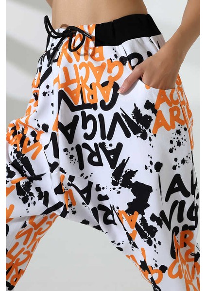 Kadın Karışık Desen Yarım Şalvar Sokak Stili Eşofman Altı Jp 700 fırsatları