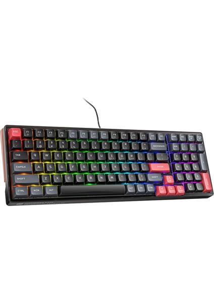K600-B100 Lite Kablolu Brown Switch Rgb Siyah Ingilizce Gaming Klavye