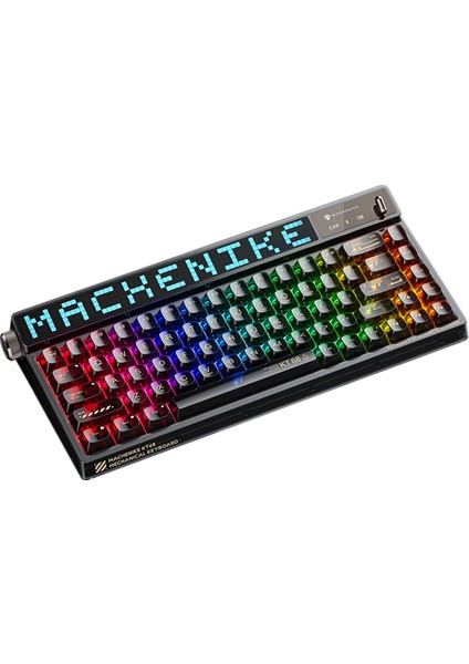KT68 Pro Tri-Mode Yellow Switch LCD Rgb Siyah Ingilizce Gaming Klavye