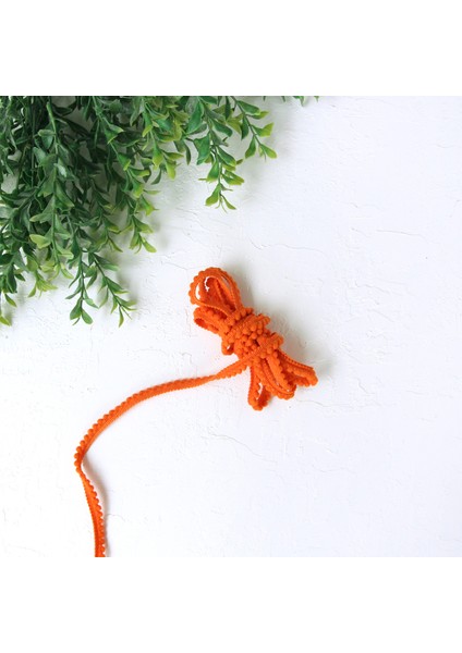 Turuncu Minik Ponpon Şerit, 1 cm 5 Metre