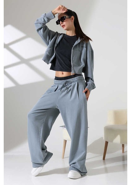 Kadın Soft Açık Gri Eşofman Altı Hl 0121ALT
