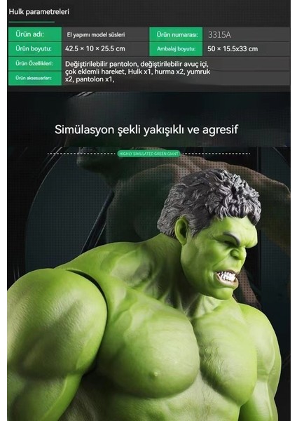 Yenilmezler Hareketli Hulk Figürü (Yurt Dışından)