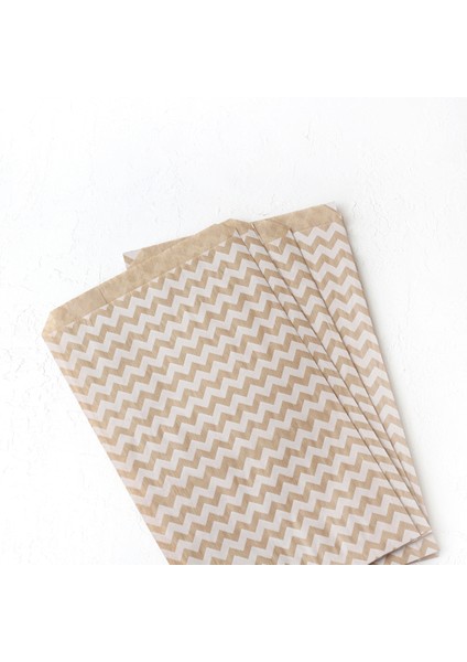 Zikzak Desenli Kese Kağıdı, Kraft-Beyaz 18X30 cm - 100 Adet fiyatları