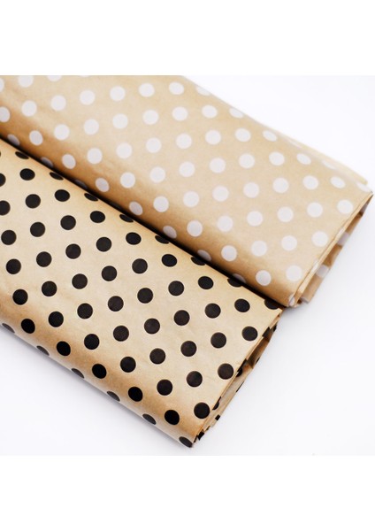 Paket Kağıdı, Puantiye Desenli, Kraft-Beyaz, 70X100 cm 5 Adet fırsatları