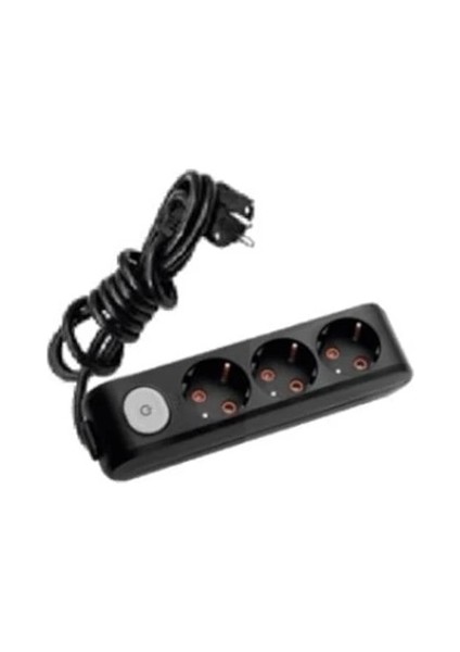 Multi-Let 4'lü Anahtarlı Kablolu Priz 3 Mt. Siyah