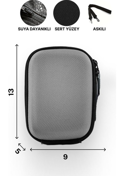Betic Hard Disk Taşıma Çantası, 2,5", Sert Yüzey, Gri