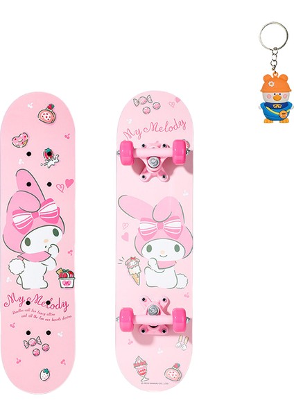 Sanrio Çocuk Kaykay 3-6-12 Yaş Erkek Kız Scooter Dört Tekerlekli Çift Rocker Yüksek Elastik Kasnağı (Yurt Dışından)