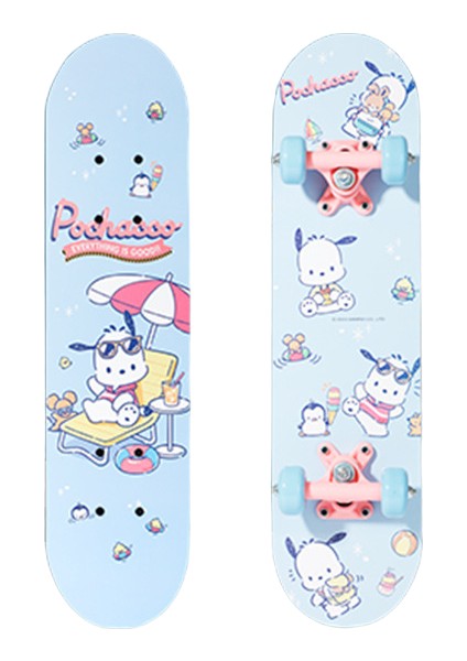 Sanrio Çocuk Kaykay 3-6-12 Yaş Erkek Kız Scooter Dört Tekerlekli Çift Rocker Yüksek Elastik Kasnağı (Yurt Dışından)