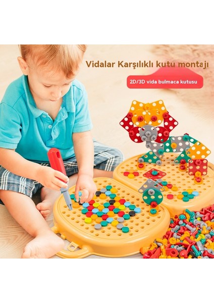 Çocuk Puzzle Uygulamalı Somun Montaj Vidalı Oyuncak Kutusu Oyuncak (Yurt Dışından)