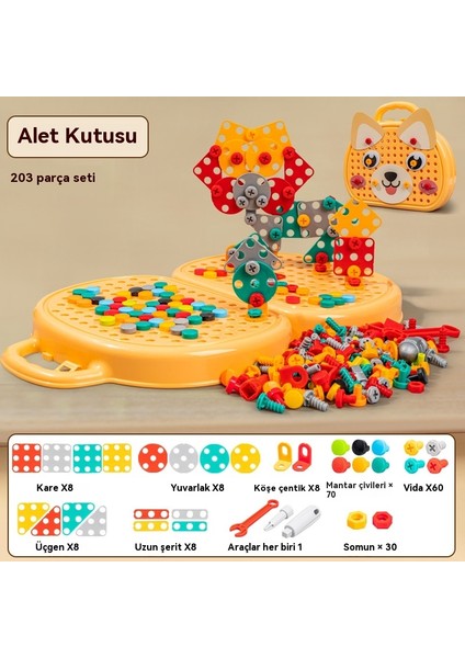 Çocuk Puzzle Uygulamalı Somun Montaj Vidalı Oyuncak Kutusu Oyuncak (Yurt Dışından)