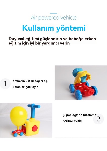 Çocuklar Aerodinamik Bulmaca Basın Balon Araba Araba Oyuncak (Yurt Dışından)