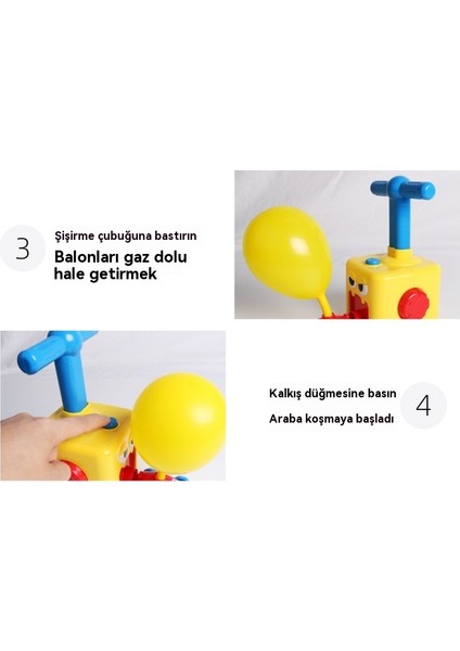 Çocuklar Aerodinamik Bulmaca Basın Balon Araba Araba Oyuncak (Yurt Dışından)