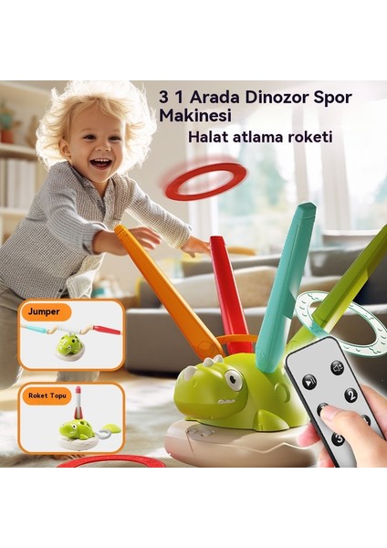 Dinozor Üçü Bir Arada Spor Sensör Eğitici Çocuk Ebeveyn-Çocuk Açık Eğitici Oyuncak (Yurt Dışından)