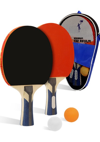 4lü Çantalı Masa Tenisi Raketi Seti Amatör Başlangıç Seviye Maç Raketi 2 Raket 2 Top