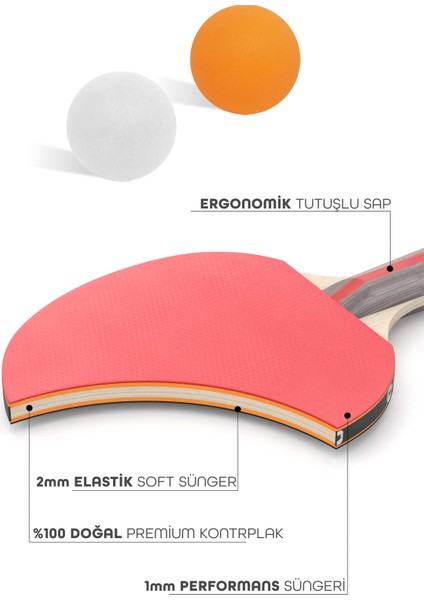 4lü Çantalı Masa Tenisi Raketi Seti Amatör Başlangıç Seviye Maç Raketi 2 Raket 2 Top fiyatları