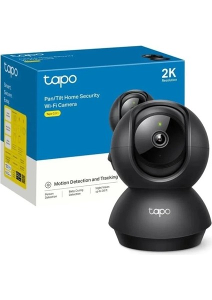 Tapo C211 2k 3mp Yatay ve Dikey Ev Güvenliği Wi-Fi Kamerası + Kioxia 64GB Exceria Microsdxc 5'li Paket