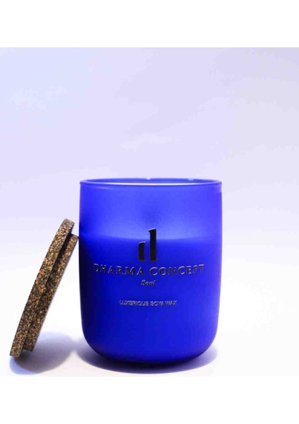 Doğal Lavanta Kokulu Soya Wax Mum, Indigo Dekoratif Kavanoz, Ahşap Fitil, Mantar Kapak, 3. Göz Çakra fiyatları