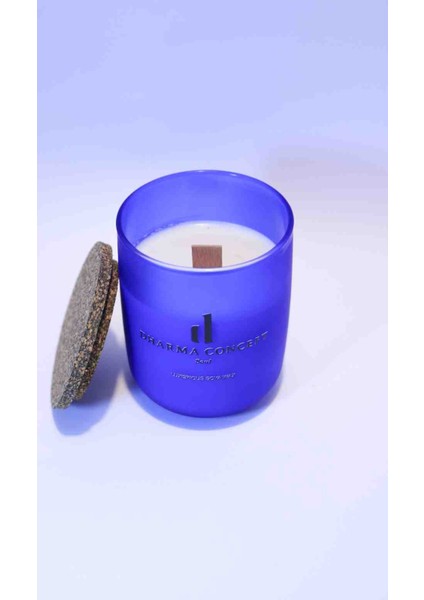 Doğal Lavanta Kokulu Soya Wax Mum, Indigo Dekoratif Kavanoz, Ahşap Fitil, Mantar Kapak, 3. Göz Çakra modelleri