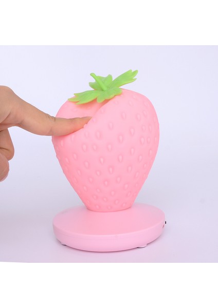 Yaratıcı Ev Çilek Gece Lambası USB Şarj Başucu Dekoratif Atmosfer Işık LED Silikon Göz Koruma Masa Lambası (Yurt Dışından) modelleri