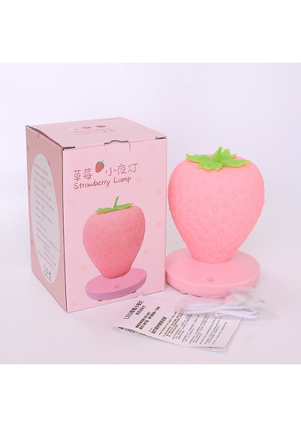 Yaratıcı Ev Çilek Gece Lambası USB Şarj Başucu Dekoratif Atmosfer Işık LED Silikon Göz Koruma Masa Lambası (Yurt Dışından) indirimleri