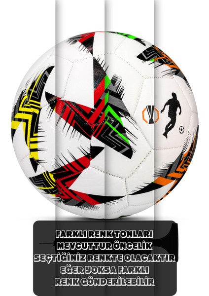 Futbol Topu Europe Ligi Pompalı Set Dayanıklı Sert Zemin Halı Saha Futbol Topu Mavi 100
