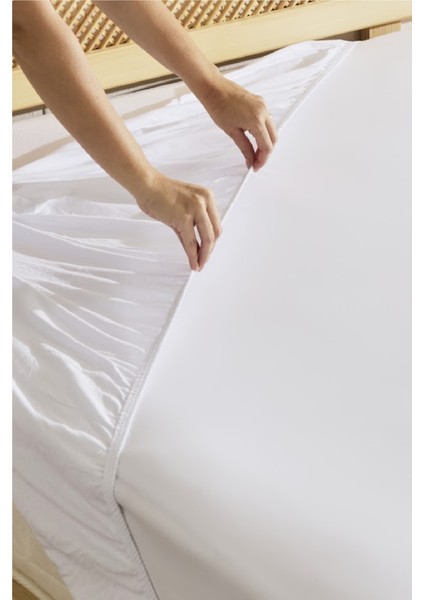 Penye Fitted Çarşaf Tek Kişilik 100 x 200+30 cm Offwhite