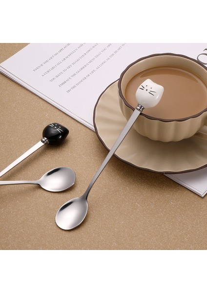 Ev Yaratıcı Seramik Kedi Paslanmaz Çelik Kahve Kaşığı (Yurt Dışından) modelleri
