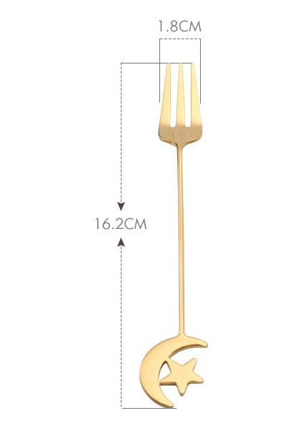 304 Paslanmaz Çelik Kaşık Ins Yaratıcı Meyve Yıldız Ay Çatal (Yurt Dışından)