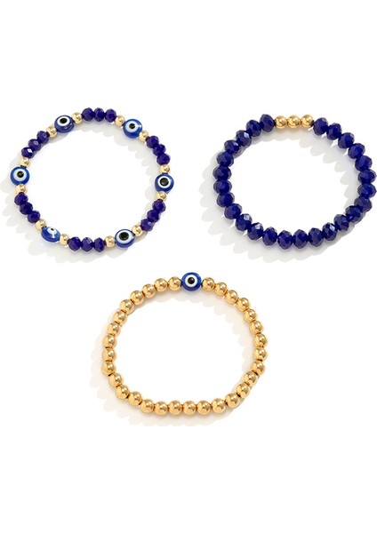 Vintage Mavi Göz Boncuklu Bileklik Etnik Basit Yığılmış Set Bileklik (Yurt Dışından)