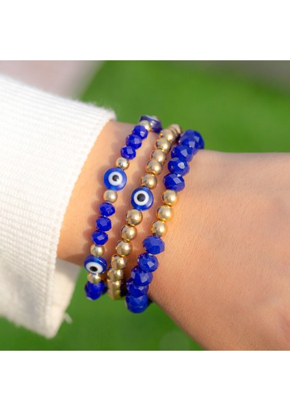 Vintage Mavi Göz Boncuklu Bileklik Etnik Basit Yığılmış Set Bileklik (Yurt Dışından) indirimleri