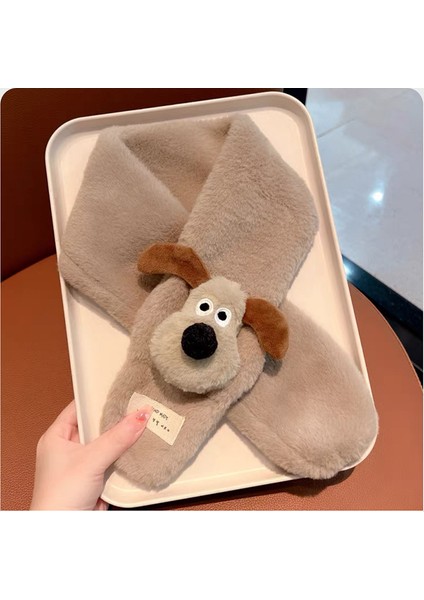 Çocuk Karikatür Sevimli Erkek Bebek ve Kız Sıcak Eşarp Kalınlaşmış Peluş Boyun Eşarbı Bebek Çapraz Boyun Körüğü Öğrenci (Yurt Dışından)