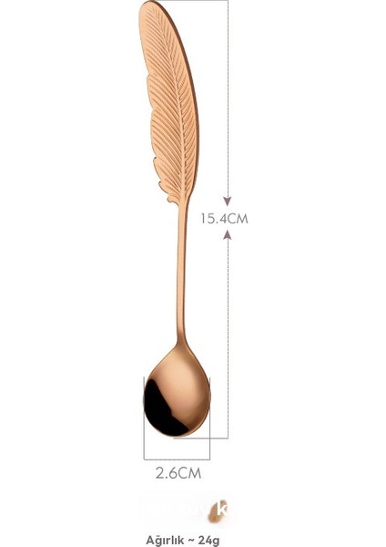 304 Paslanmaz Çelik Kaşık Yüksek Değerli Sofra Yaratıcı Tüy Kaşık (Yurt Dışından)