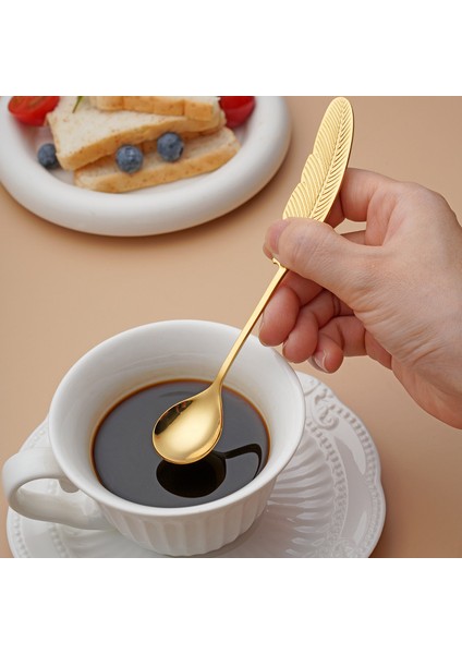 304 Paslanmaz Çelik Kaşık Yüksek Değerli Sofra Yaratıcı Tüy Kaşık (Yurt Dışından) modelleri