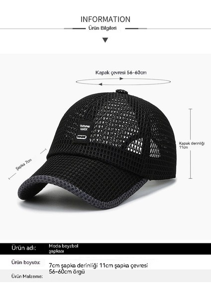 Erkek Güneşlik Şapkası Açık Hızlı Kuru Ağ Şapkası Nefes Alabilen Beyzbol Şapkası (Yurt Dışından) fiyatları