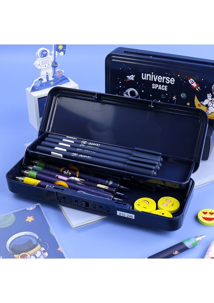 Anime Çizgi Film Şifre Kilidi Plastik Su Geçirmez Astronot Astronot Ilkokul Kalem Kutusu (Yurt Dışından) fiyatları